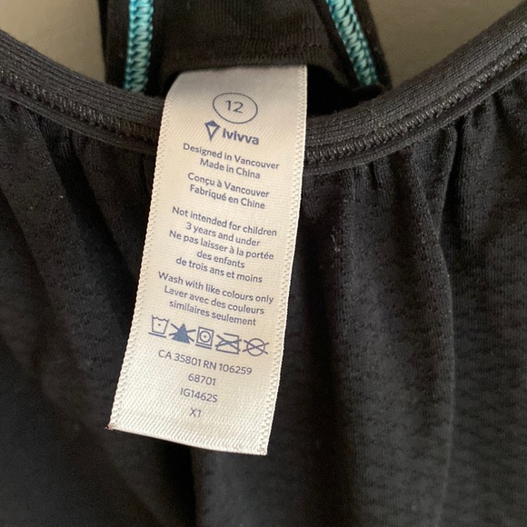 Ivivva  Lululemon Double Dutch tank size 12 Black sleeveless - Picture 3 of 9